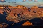 Vishnu Temple at sunset from south rim, Grand Canyon National Park, Arizona Art Print